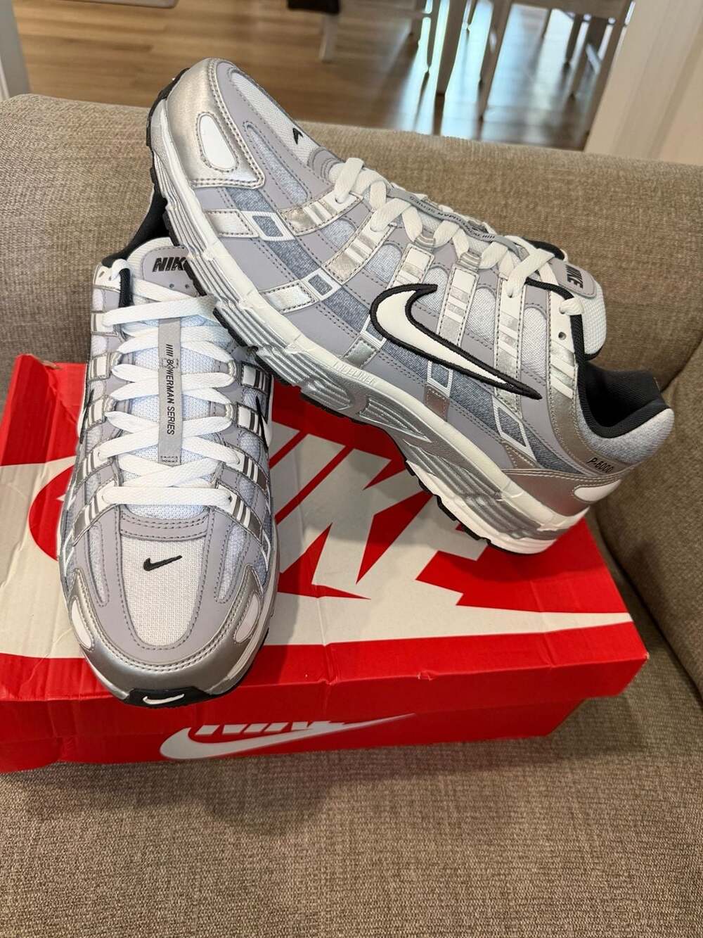 Nike P-6000 Metallic Silver Summit White